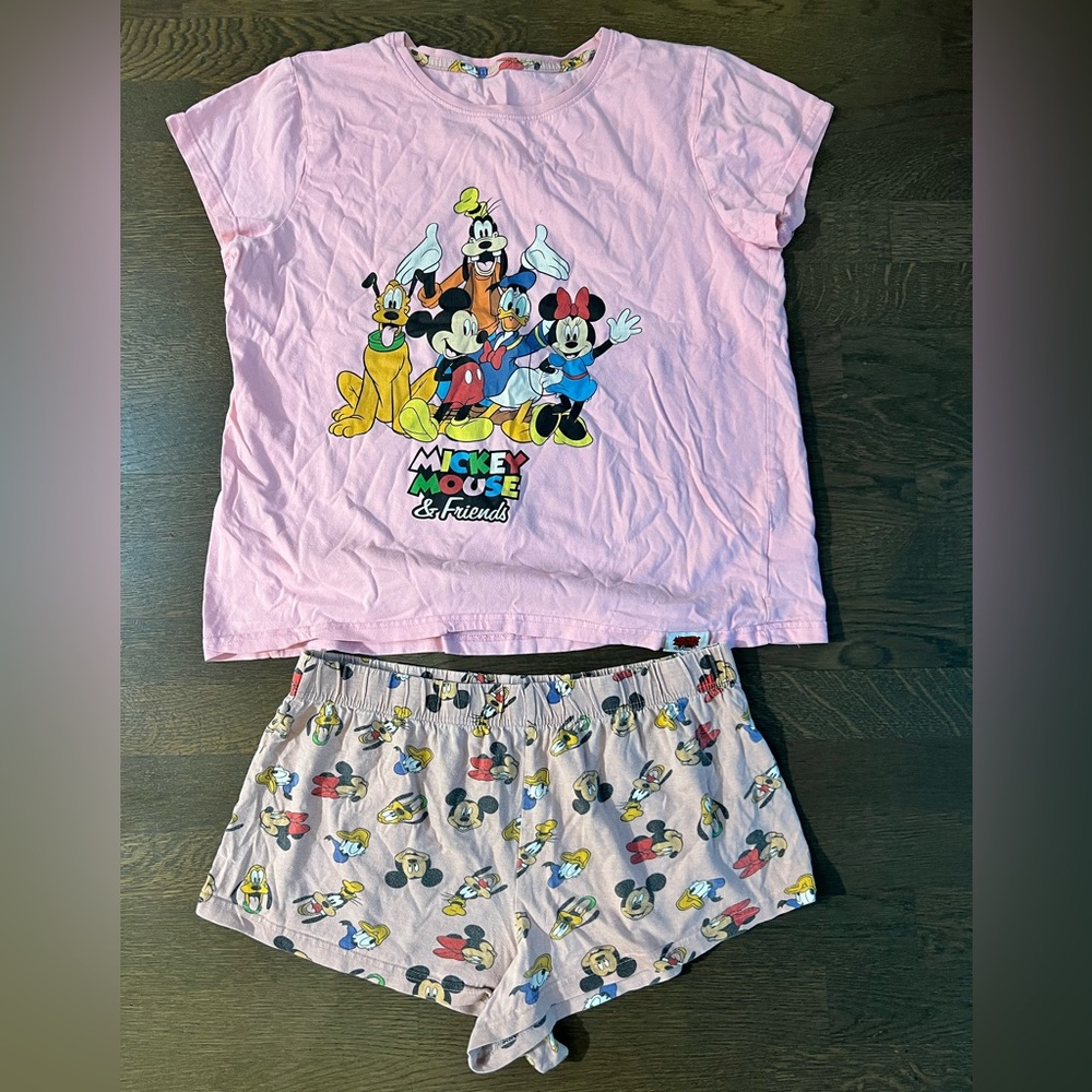Disney Womens Mickey Mouse Minnie Mouse and Friends Pajamas